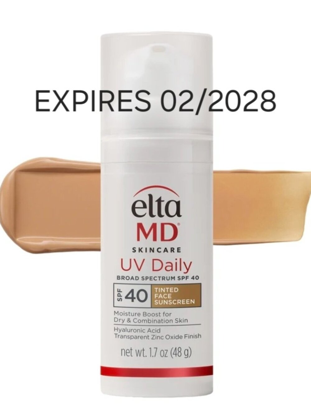 EltaMD UV Daily Tinted Face Sunscreen SPF 40, EXP 02/2028